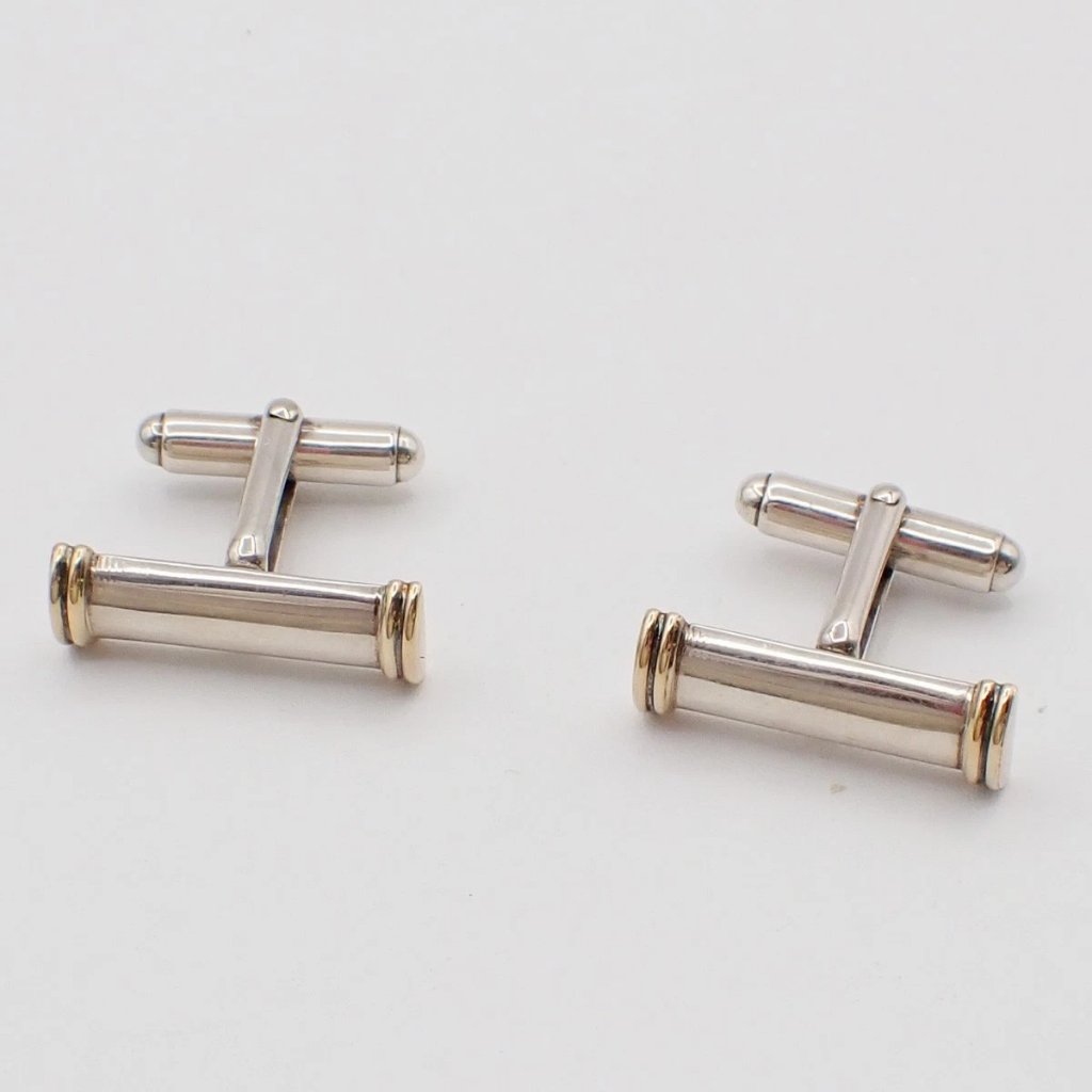 Tiffany & Co. Logo Cufflinks Silver 925 Gold 725 02eg352